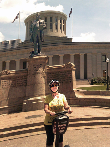 Karen Duquette at the William McKinley Monument